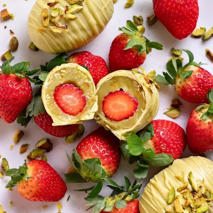 Bombom de Morango com Pistache sem açúcar