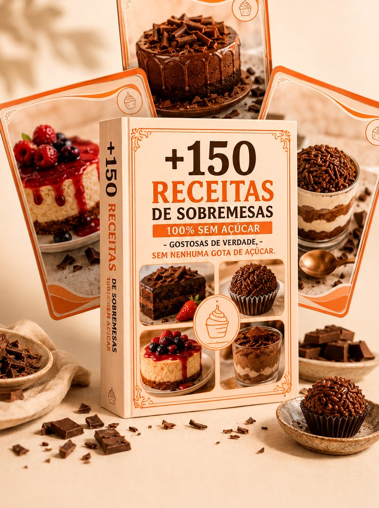 +150 Receitas de Sobremesas Sem Açúcar